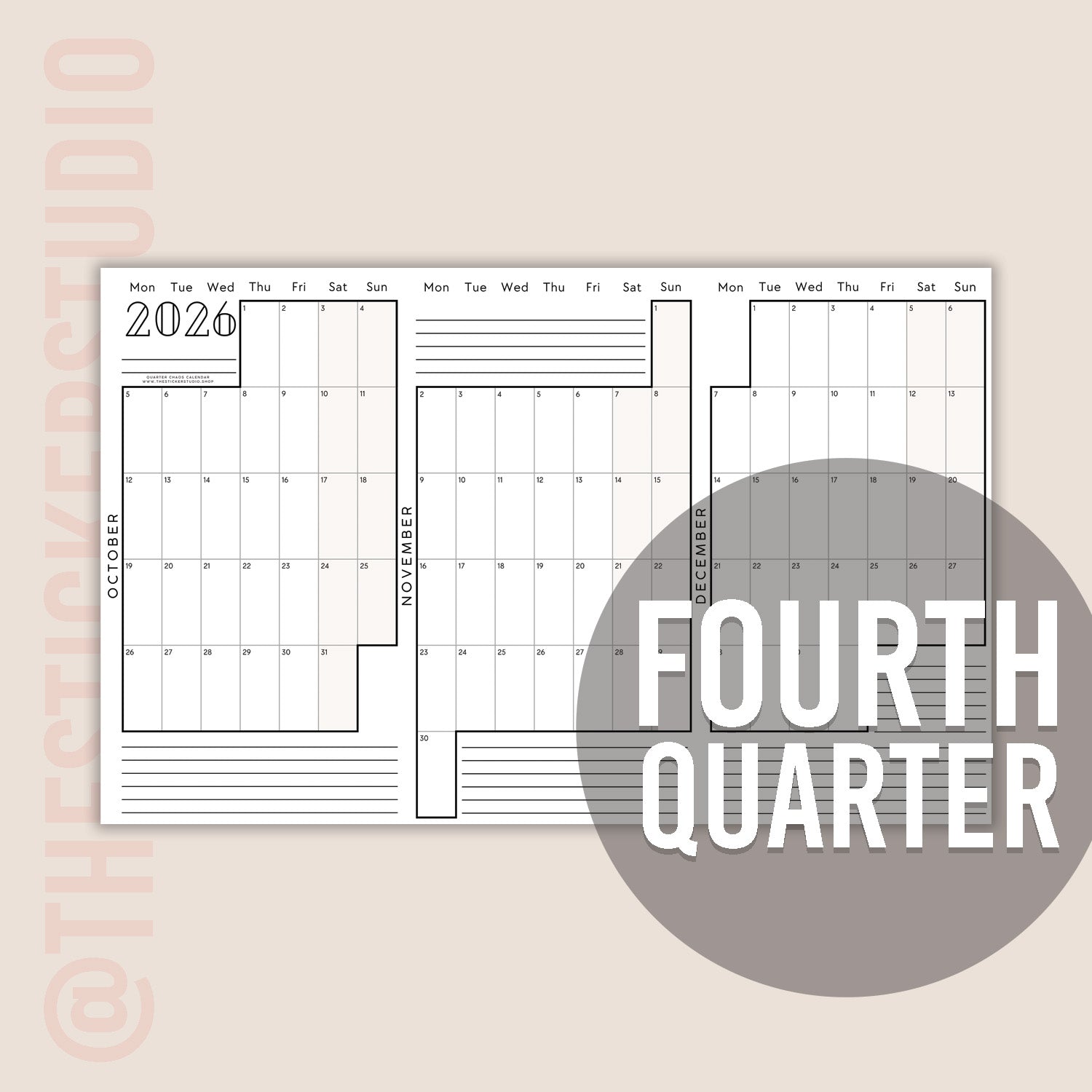 2026 Chaos Calendar • QUARTER CHAOS