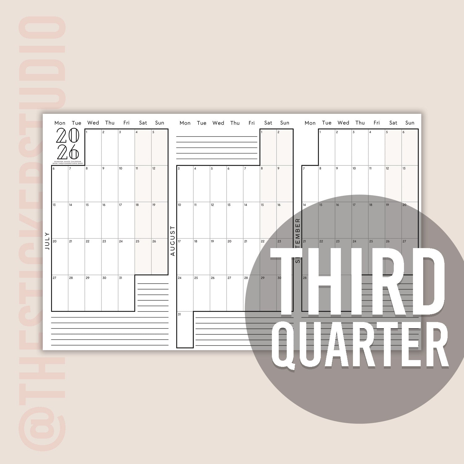 2026 Chaos Calendar • QUARTER CHAOS