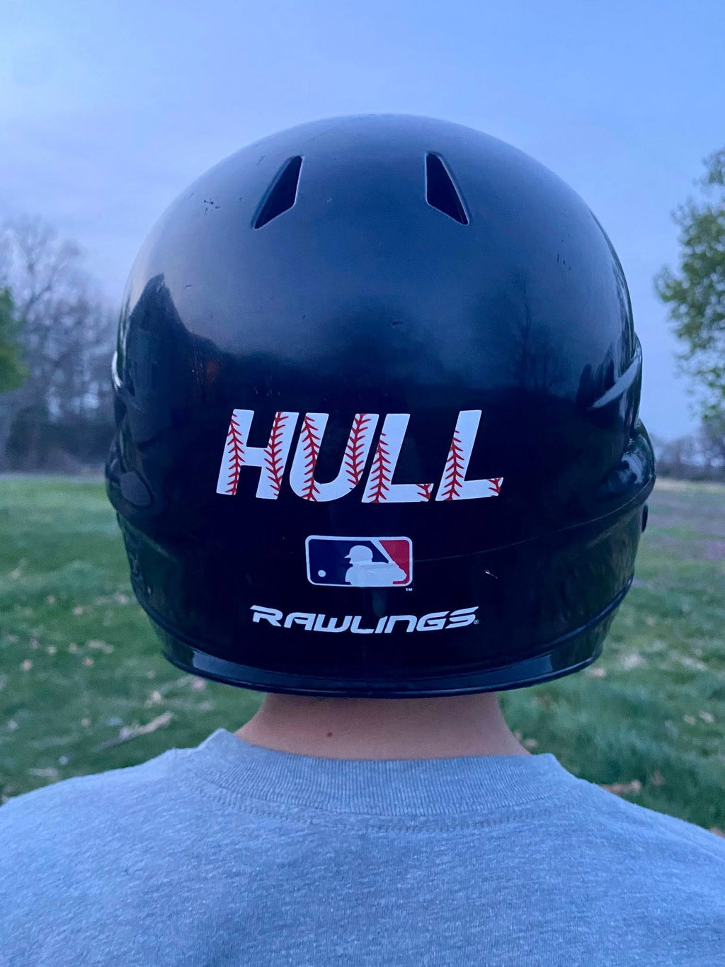 sticker • baseball print personalized name for helmets