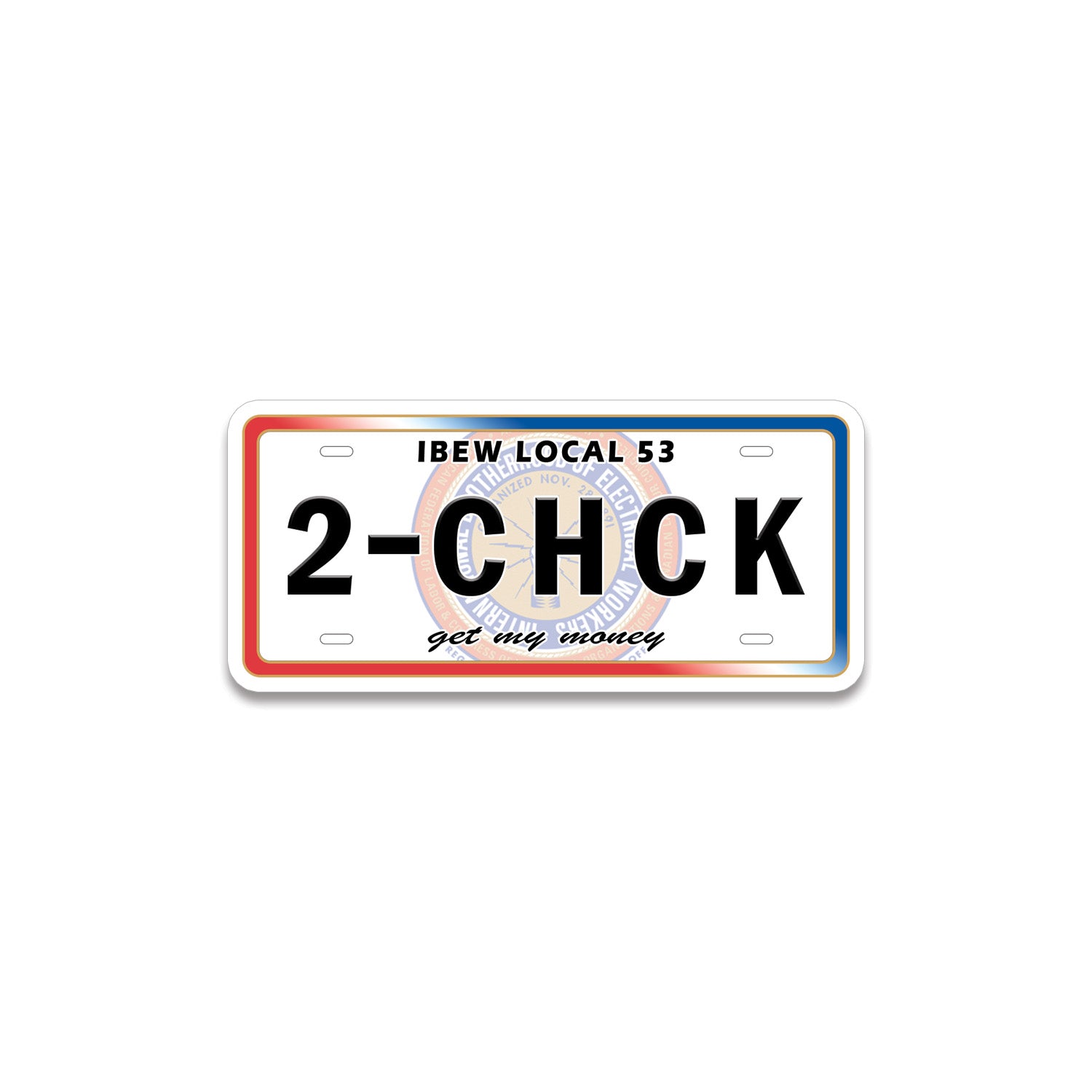 Sticker • 2-check license plate for local 53