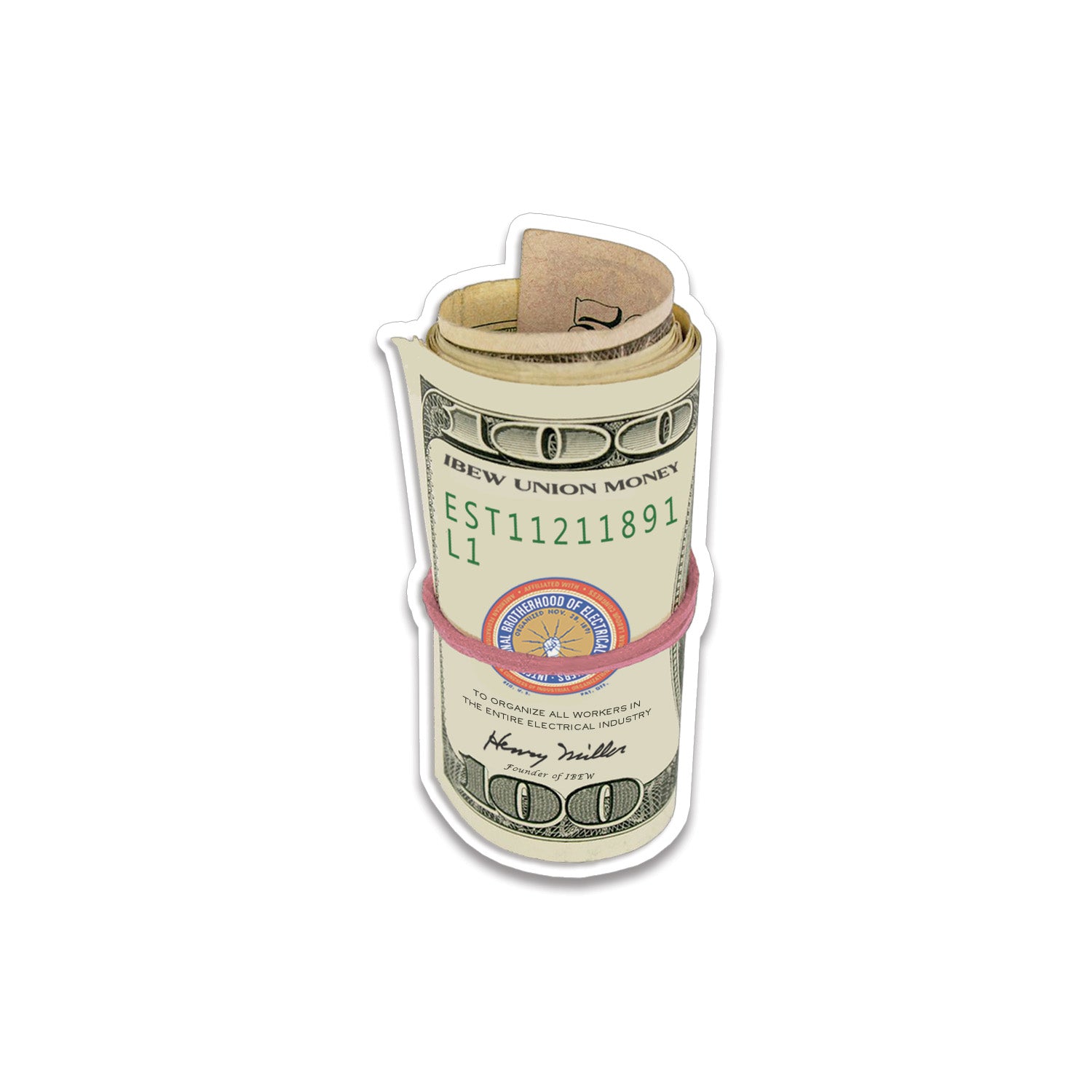 Sticker • IBEW, UNION MONEY ROLL
