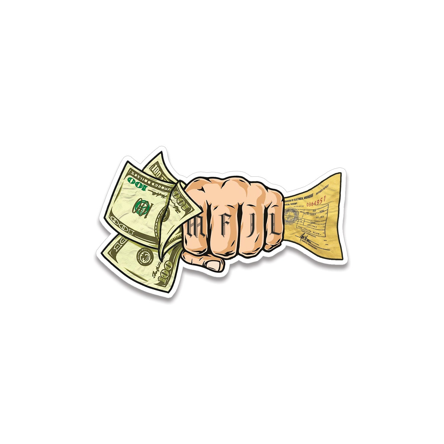 Sticker • MFJL Fist, Money & Ticket